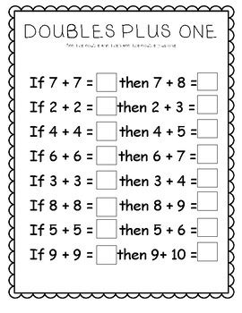 doubles plus one worksheets free
